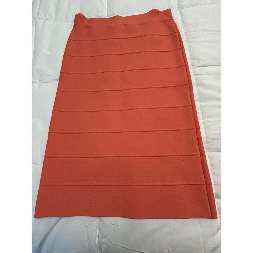 BCBG Orange Midi Bandage Skirt Size Large